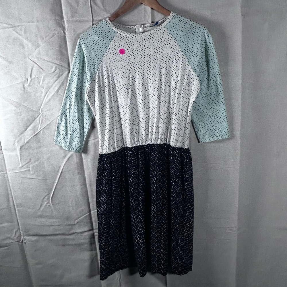 Miss Meme Cotton Raglan Sleeve Geometric Print‎ Knee Length Dress Multicolor S